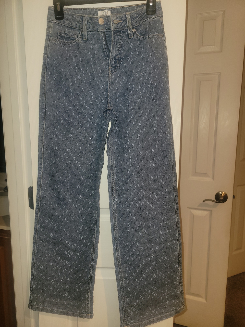 Time and Tru Women's Light Blue Bootcut Jeans With Sparkles